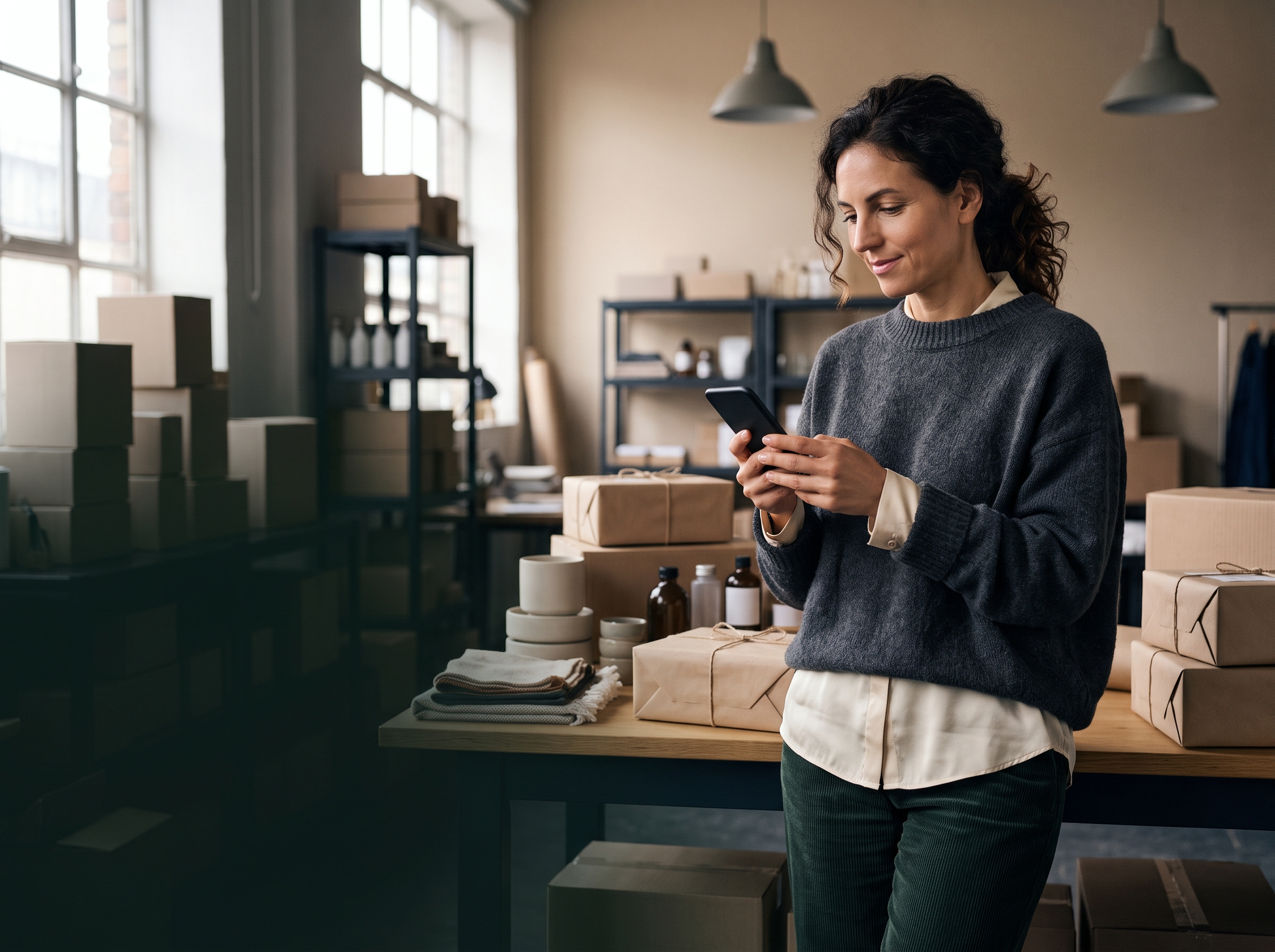 Online merchant confirming a direct USDT payment on her phone