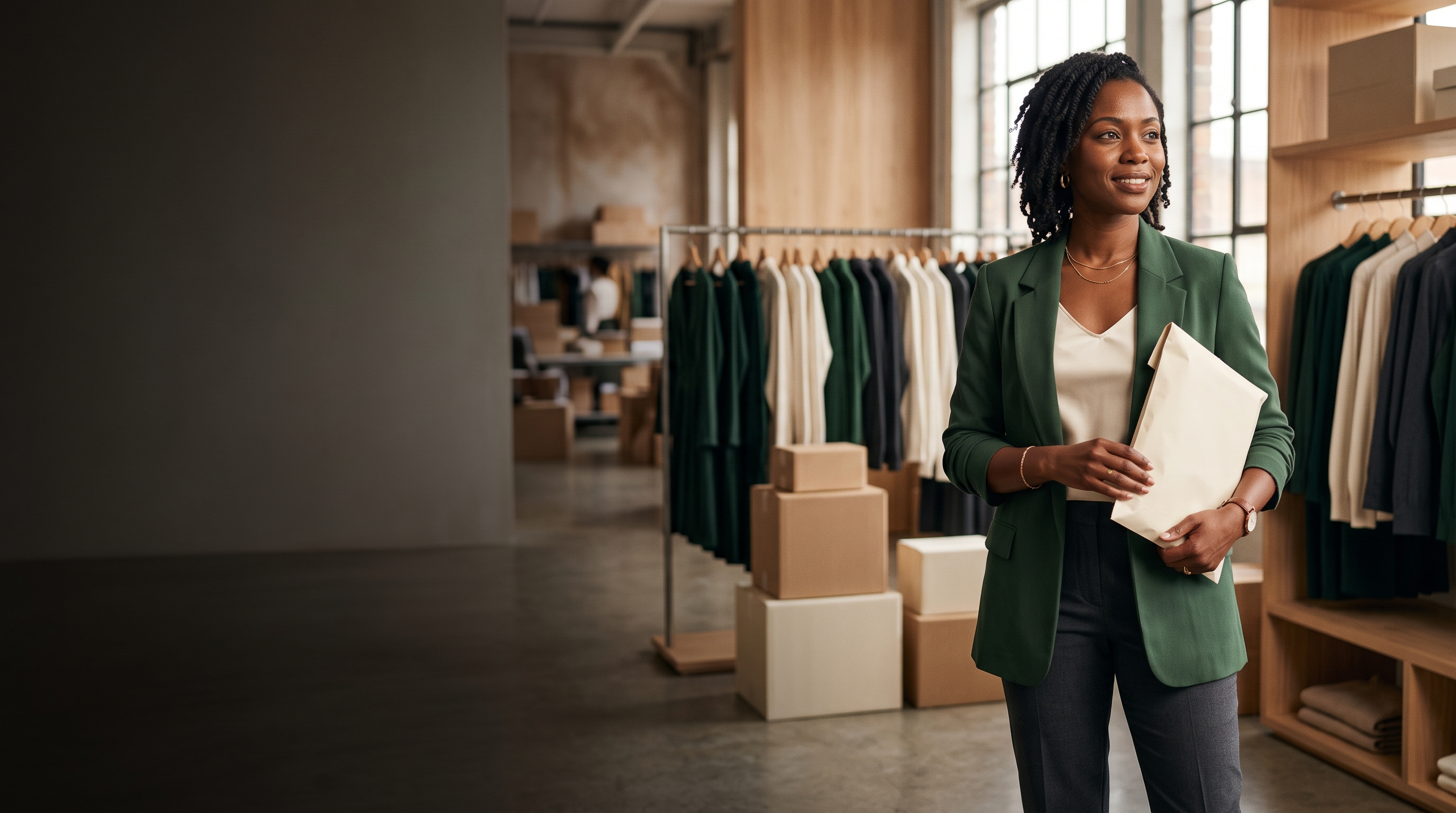 International ecommerce merchant holding a prepared customer order